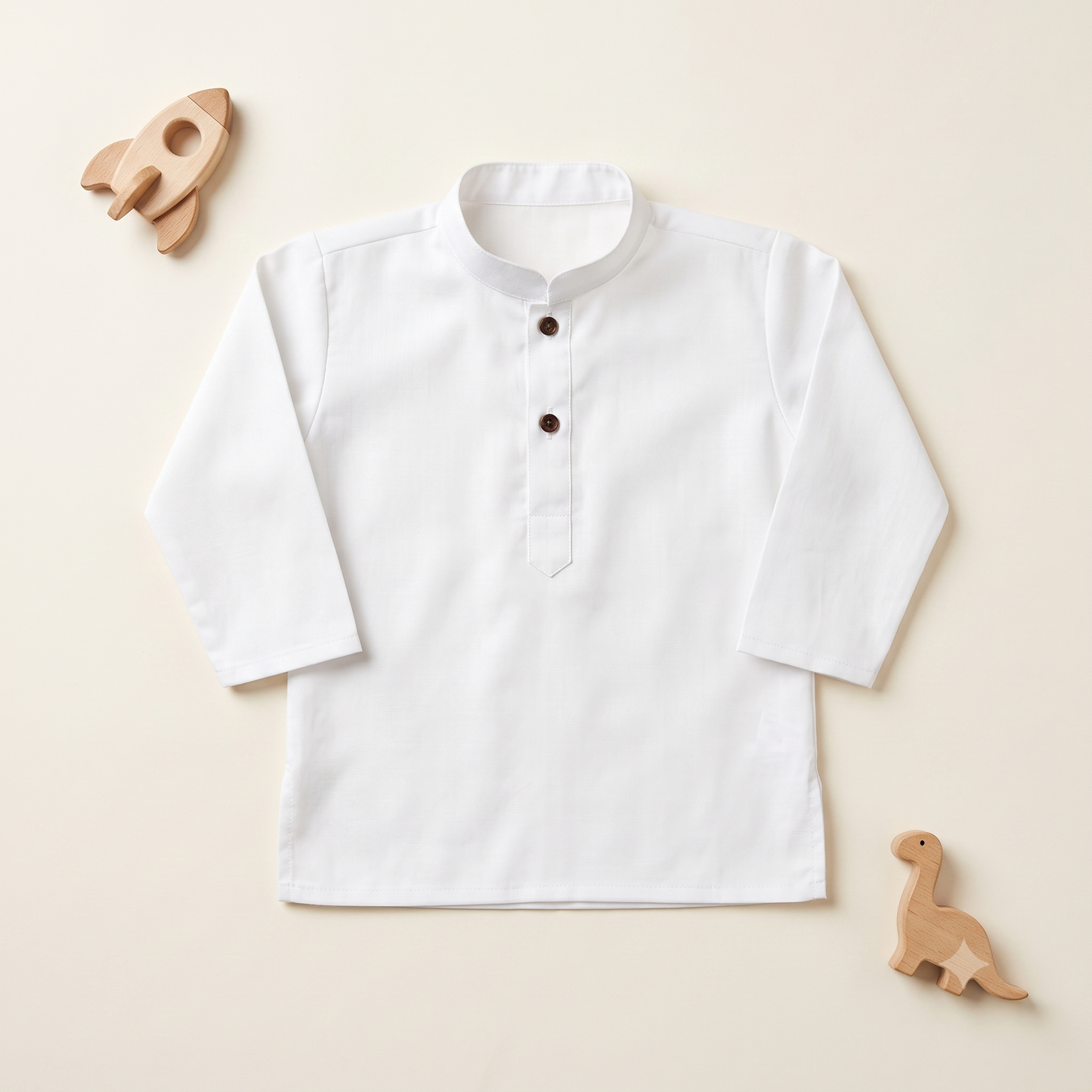 Little Elegance 2-Piece White Cotton Ethnic Set