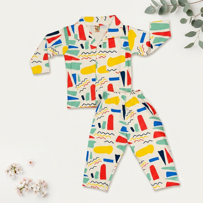 Playtime Geometry 2-Piece Night Suit