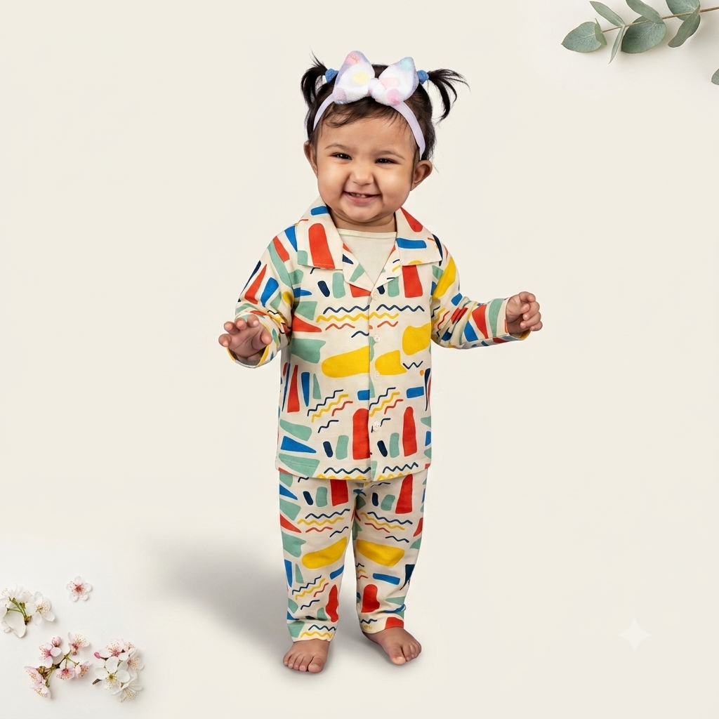 Playtime Geometry 2-Piece Night Suit