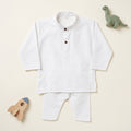 Little Elegance 2-Piece White Organic Cotton Ethnic Set
