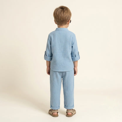 Sky Blue Muslin Co-ord Set