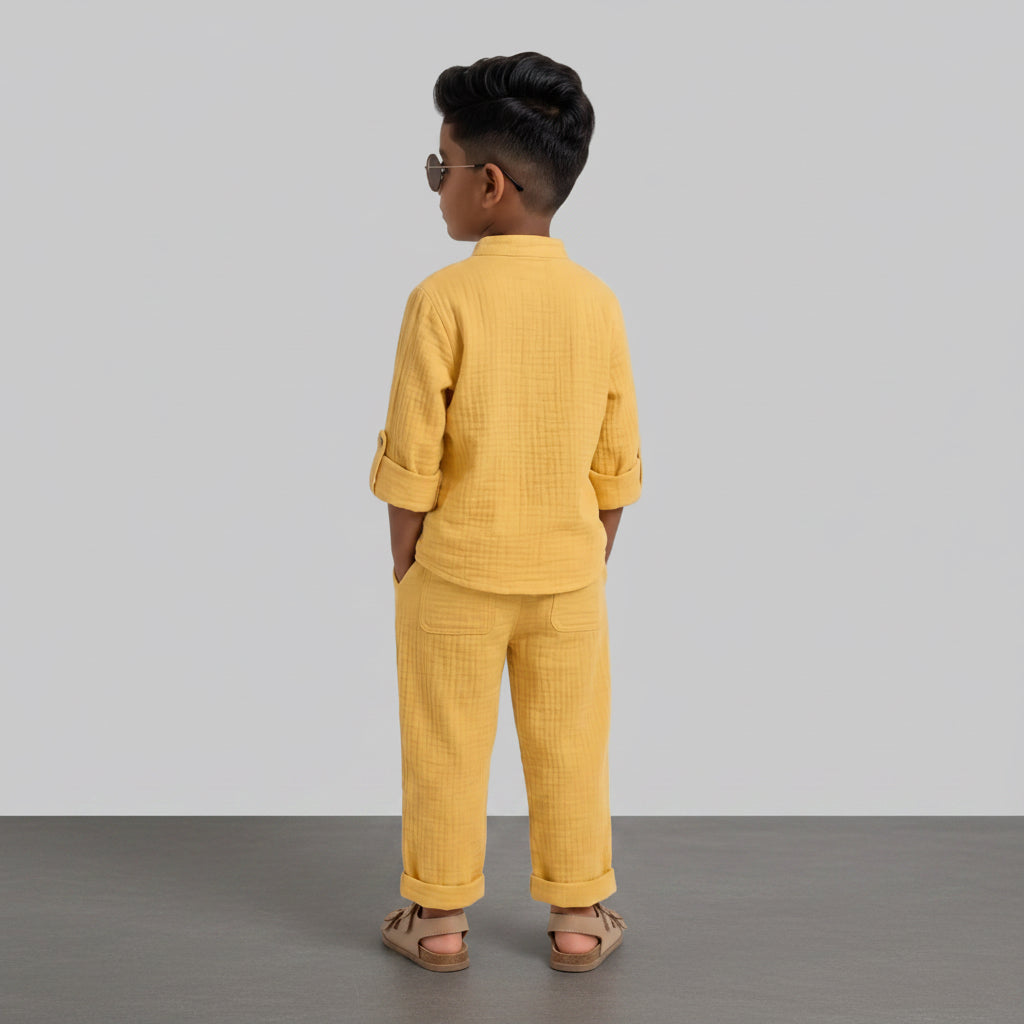 Marigold Muslin Co-ord Set for Boys