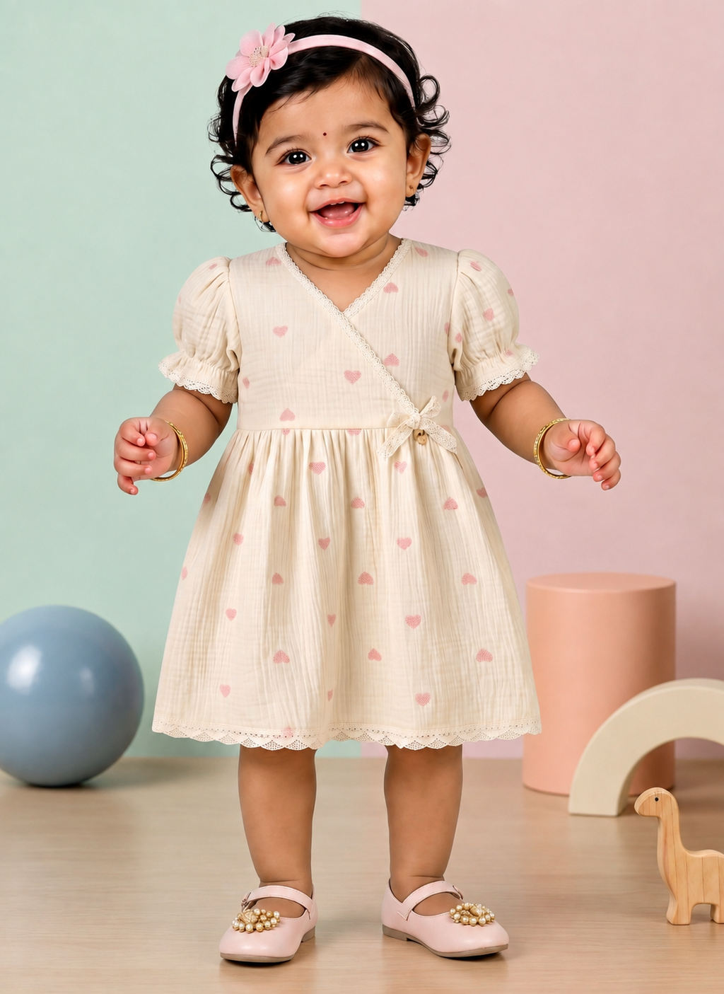 Happy Hearts Sweetheart Embroidered Cotton Dress