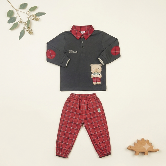 "Little Gentleman" Teddy Bear Polo Set