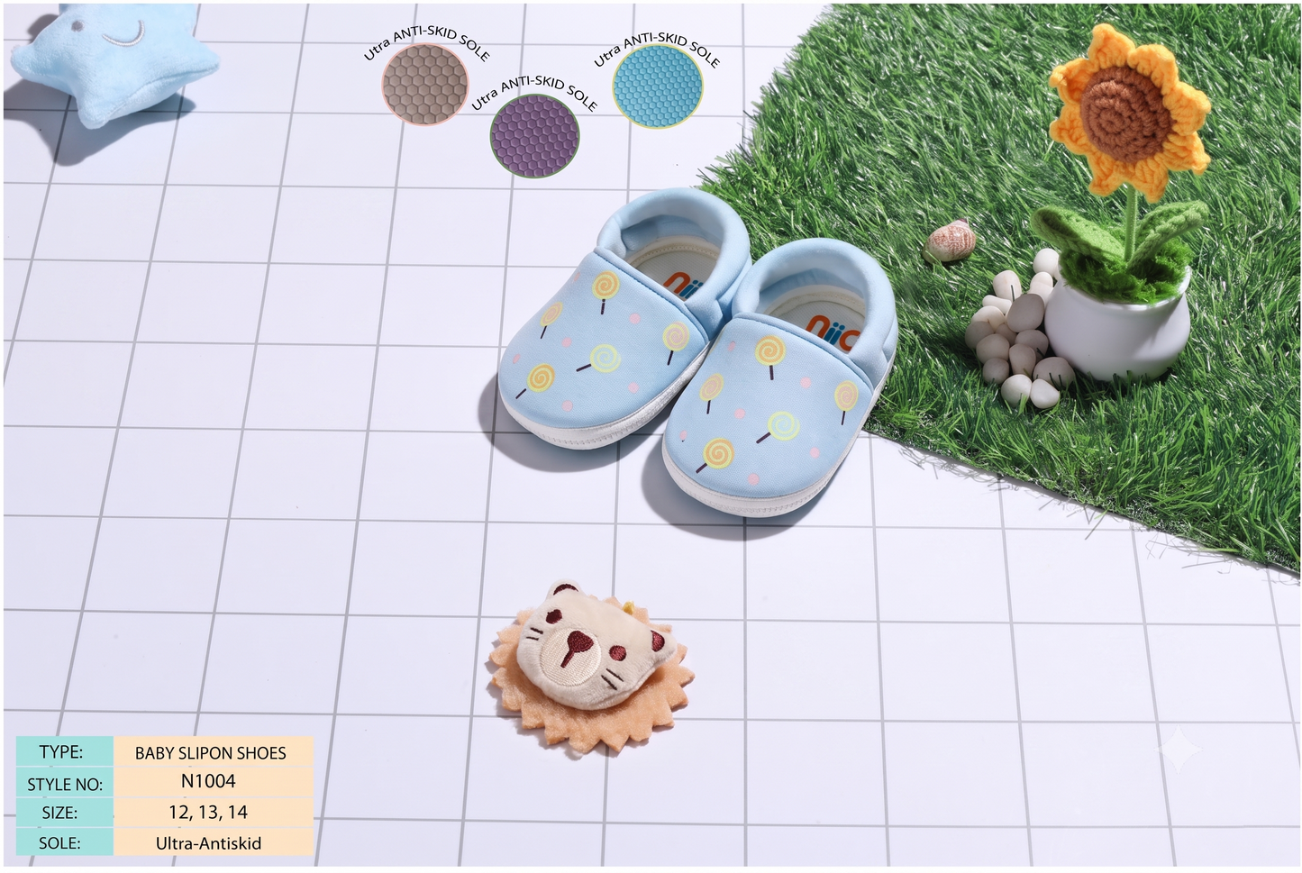 Blue Lollipop Baby Slip-On Loafers