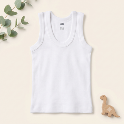 Knitted Sleeveless Solid Vests Pack of 3 - White