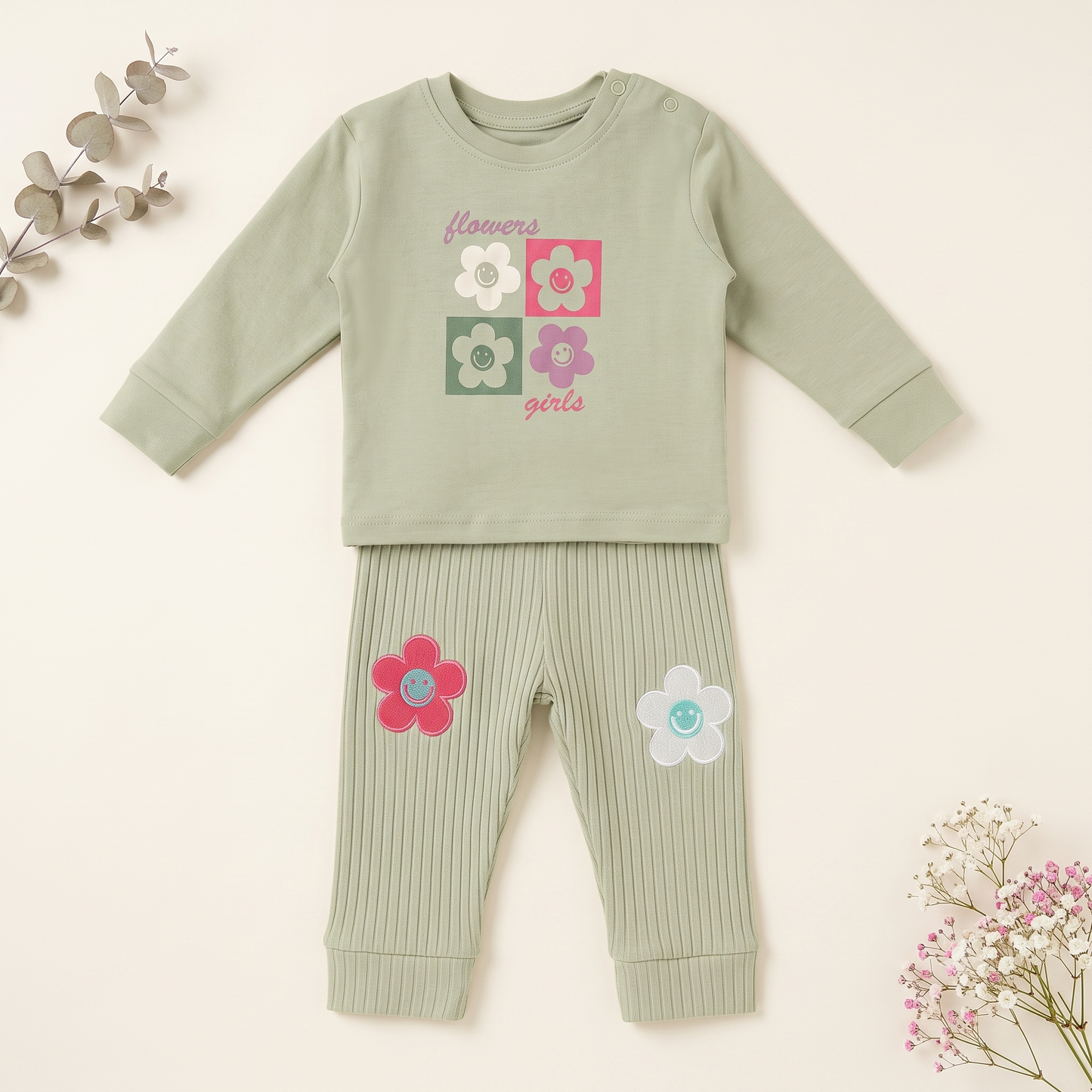 Floral Interlock Pyjama Set