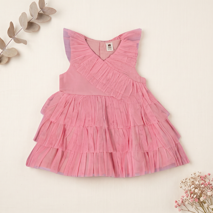 Pink Blossom Tiered Ruffle Dress