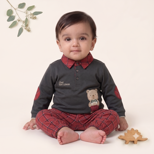 "Little Gentleman" Teddy Bear Polo Set