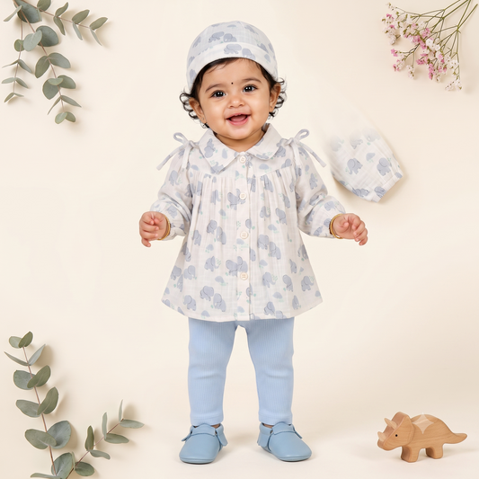 Elephant Dreams Double Gauge Dress & Legging Set