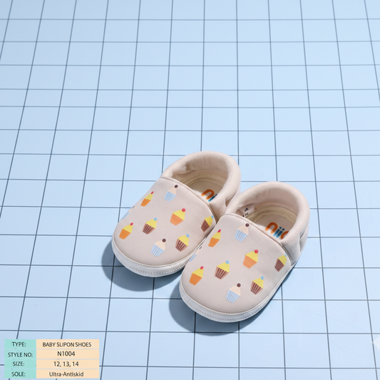 Beige Cupcake Baby Slip-On Loafers