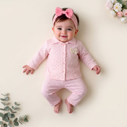 Sweet Butterfly Drop Needle Pyjama Set
