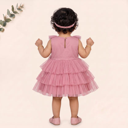 Pink Blossom Tiered Ruffle Dress