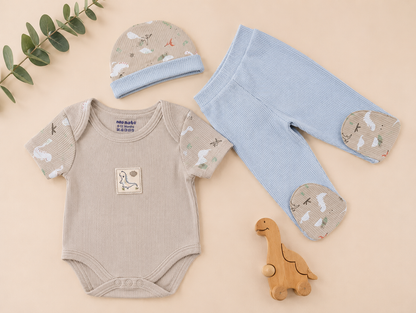 Ribbed Dino Layette Set