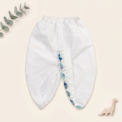 Azure Elephant Dhoti Set