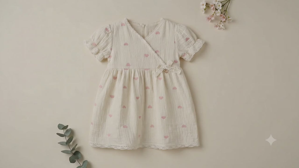 Happy Hearts Sweetheart Embroidered Cotton Dress